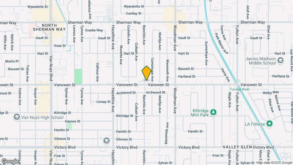 13861 Vanowen St, Unit 1 Map and Location Details