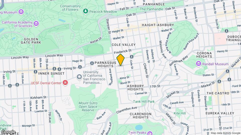 173 Parnassus Ave Map and Location Details
