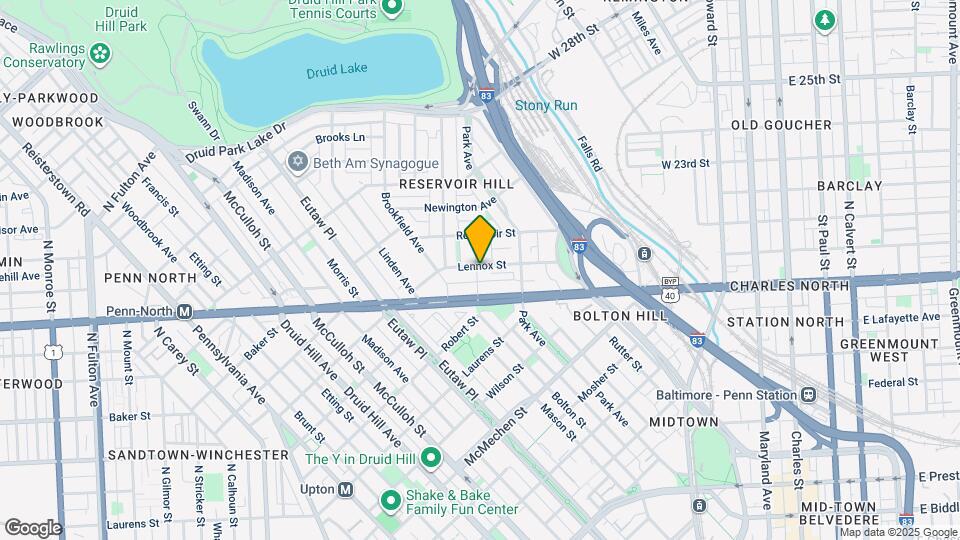 2033 Bolton St, Unit Reservoir Square Map and Location Details
