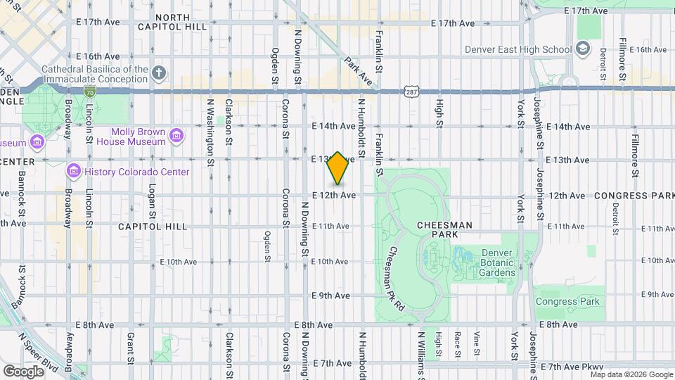 1321 E 12th Ave Map and Location Details