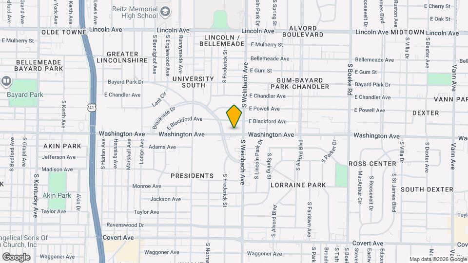 1916 Washington Ave Map and Location Details