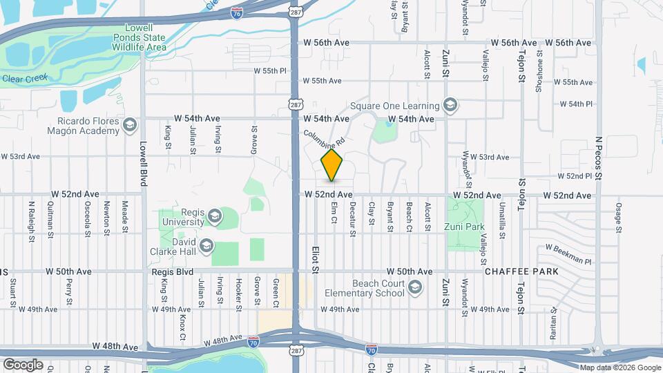 Aria Denver Townhomes Map and Location Details