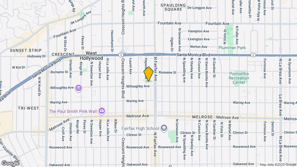 910 N Hayworth Ave Map and Location Details