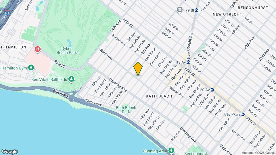 1643 Bath Ave Map and Location Details