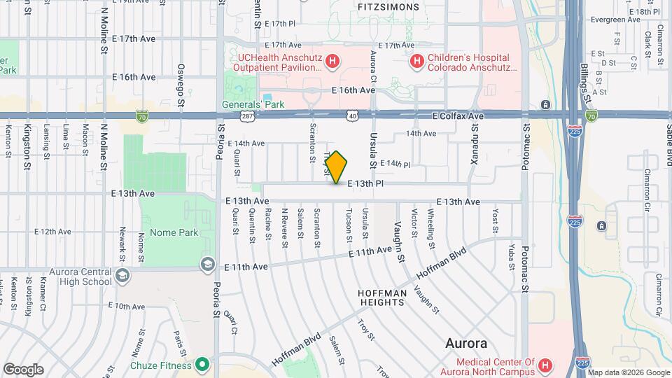 12800 E 13th Pl, Unit 12800 Map and Location Details