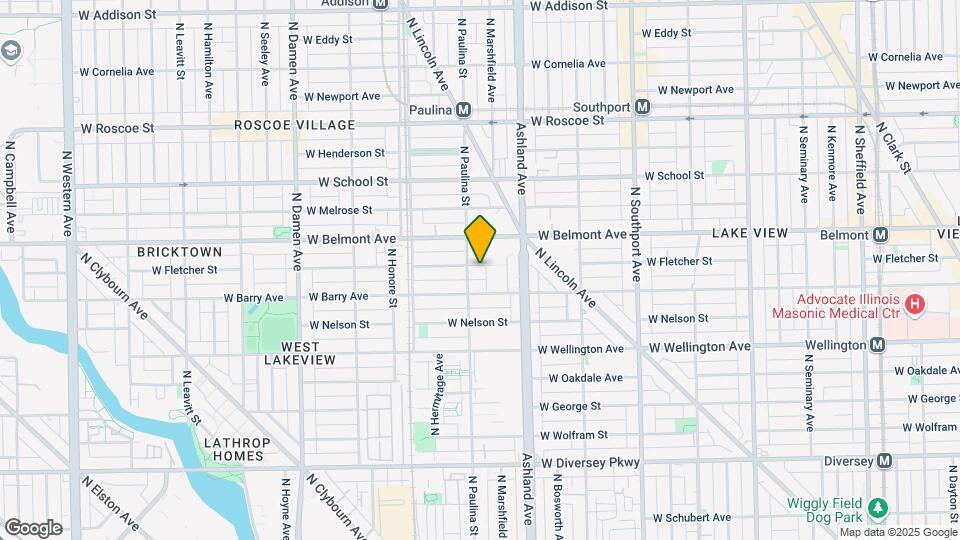 1647 W Fletcher St, Unit GARDEN UNIT Map and Location Details