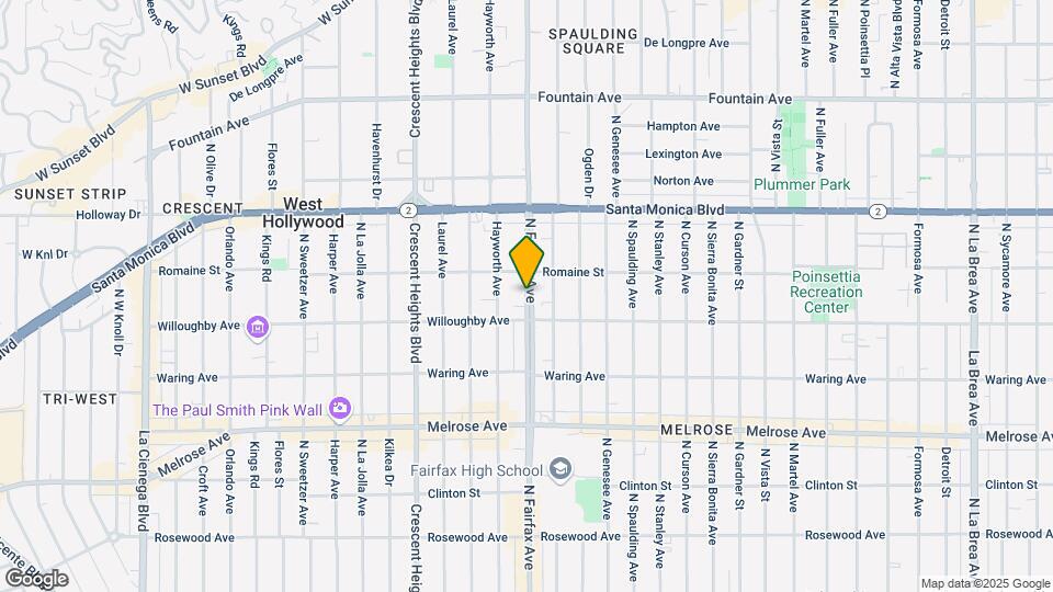 933 N Fairfax Ave Map and Location Details