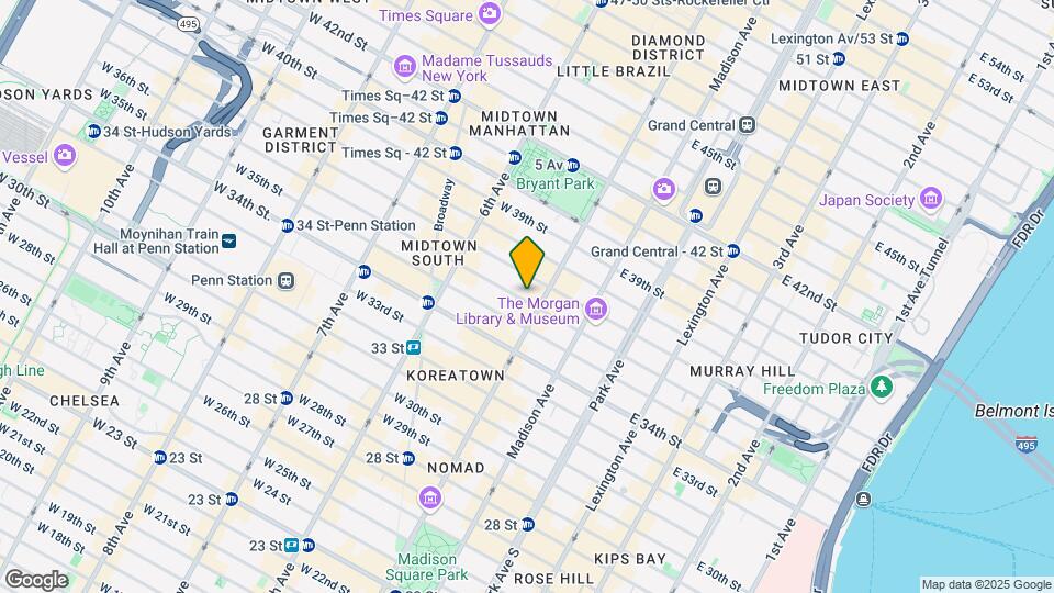 3 West 36th Street Mapa y Detalles de la Ubicación