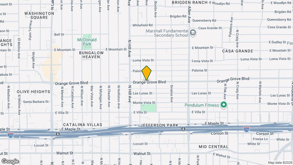 1524 E Orange Grove Blvd Mapa y Detalles de la Ubicación