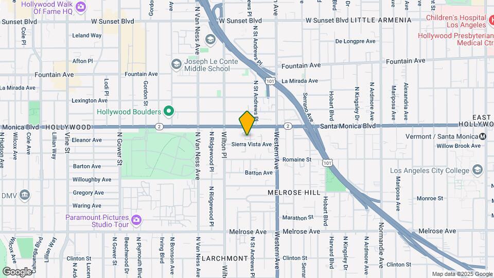 1057 N St Andrews Pl Map and Location Details