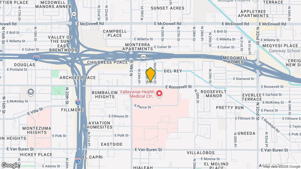 2506 E Roosevelt St Mapa y Detalles de la Ubicación