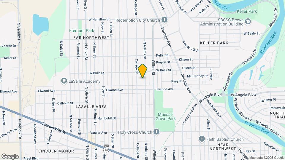 1505 N Adams St Map and Location Details
