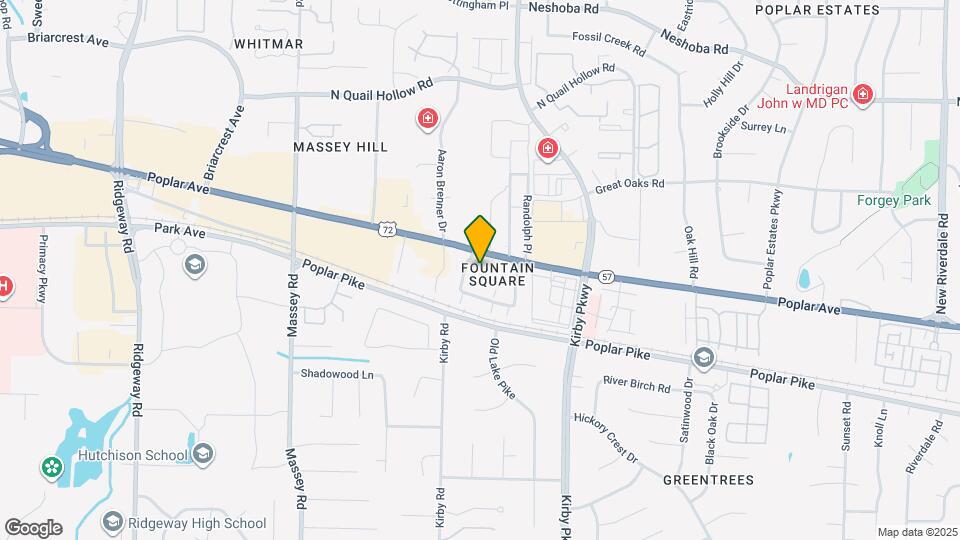 6571 Poplar Ave Map and Location Details