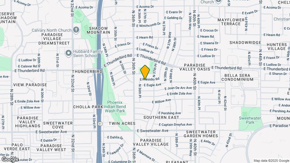 3639 E Presidio Rd Map and Location Details