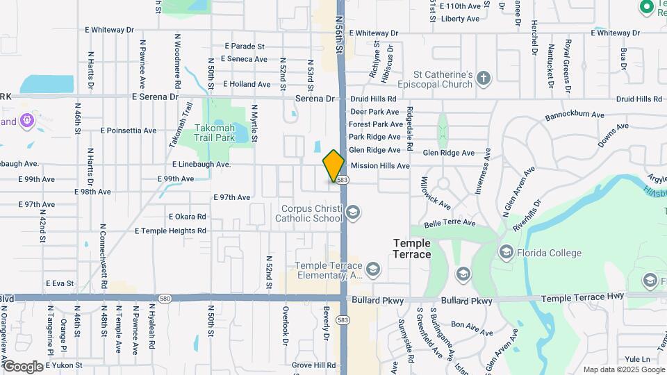 9801 N 55th St Map and Location Details