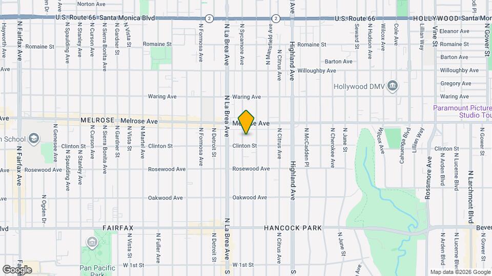 616 N Sycamore Ave Mapa y Detalles de la Ubicación