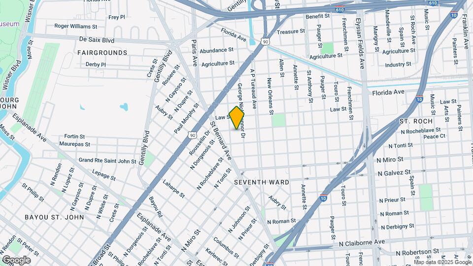 1852 N Dorgenois St Map and Location Details