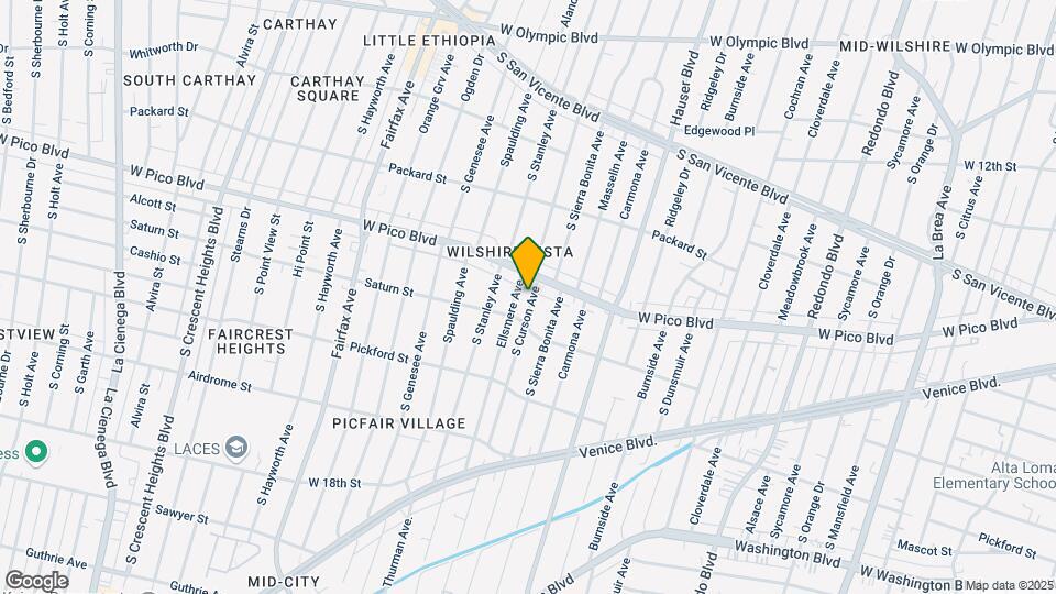 1419 S Curson Ave, Unit B Map and Location Details