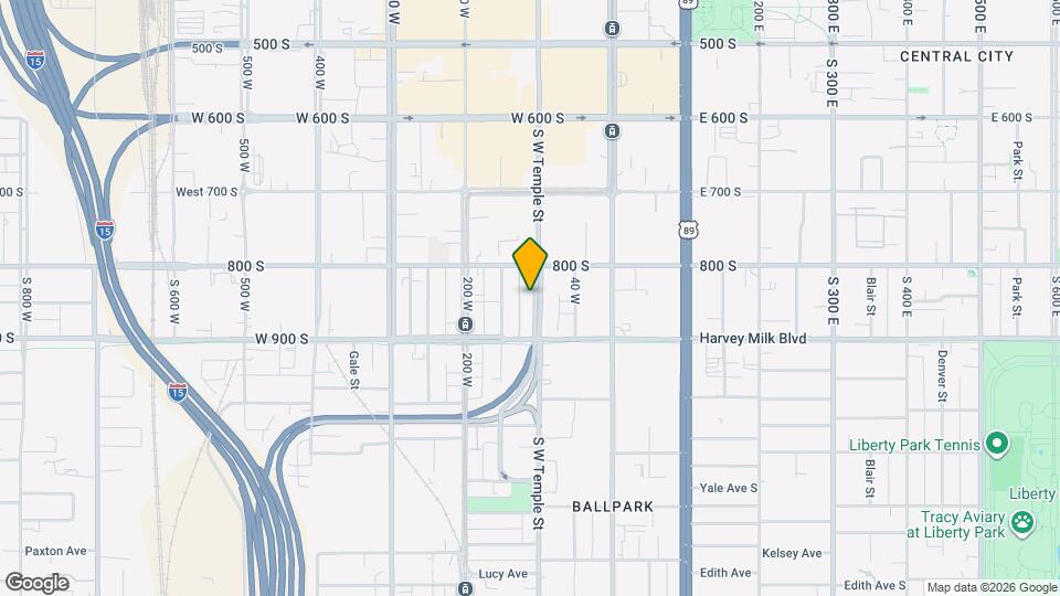 832 S W Temple St Map and Location Details
