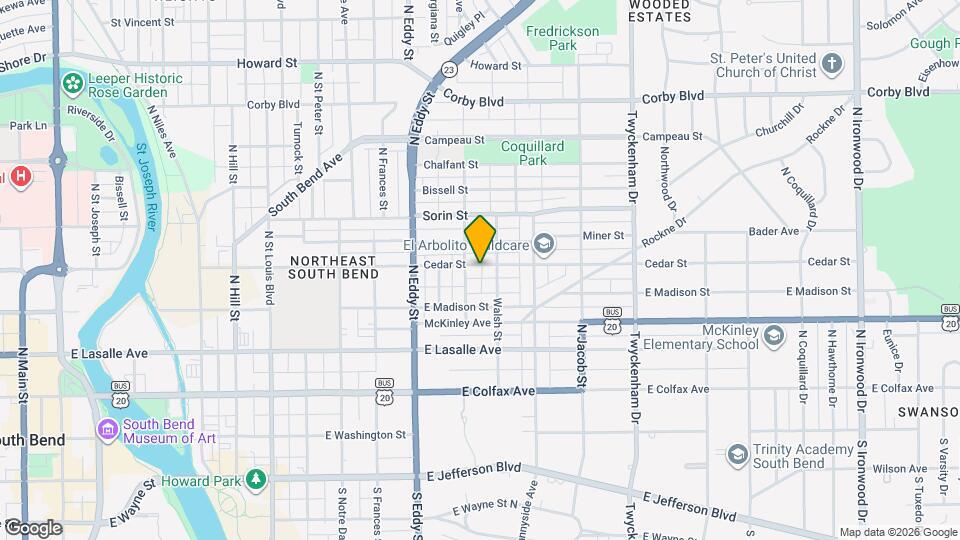 1214 Cedar St Map and Location Details