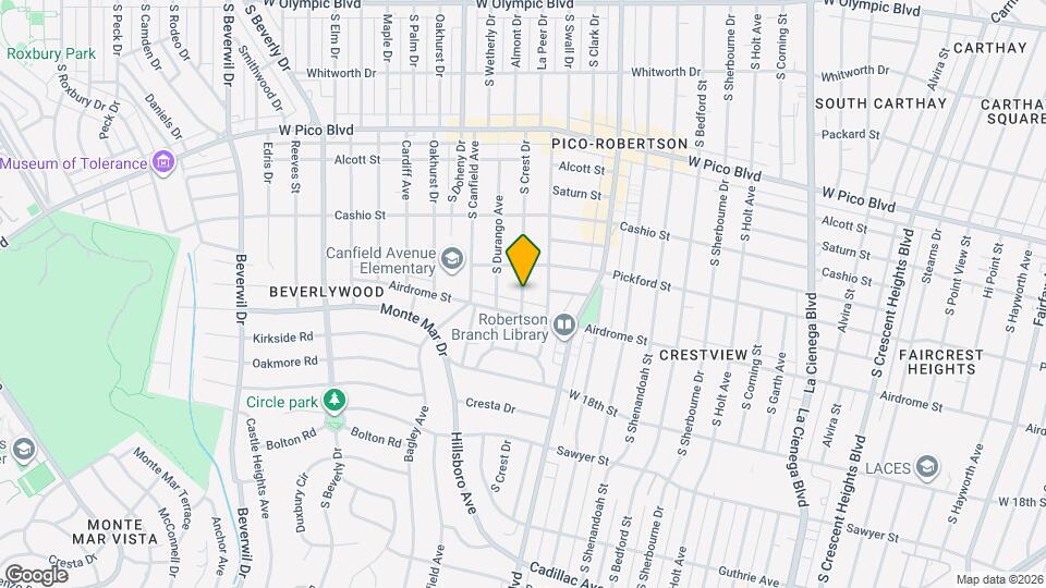 1642 S Crest Dr Map and Location Details