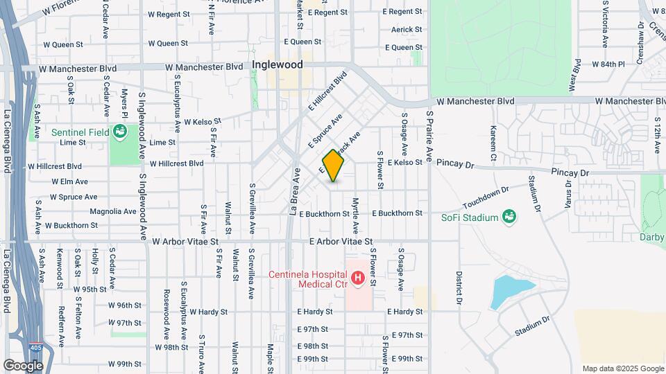 901 E La Brea Dr Map and Location Details