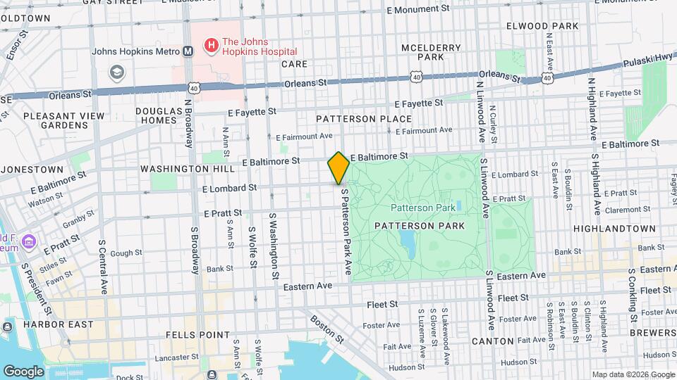 106 S Patterson Park Ave Map and Location Details