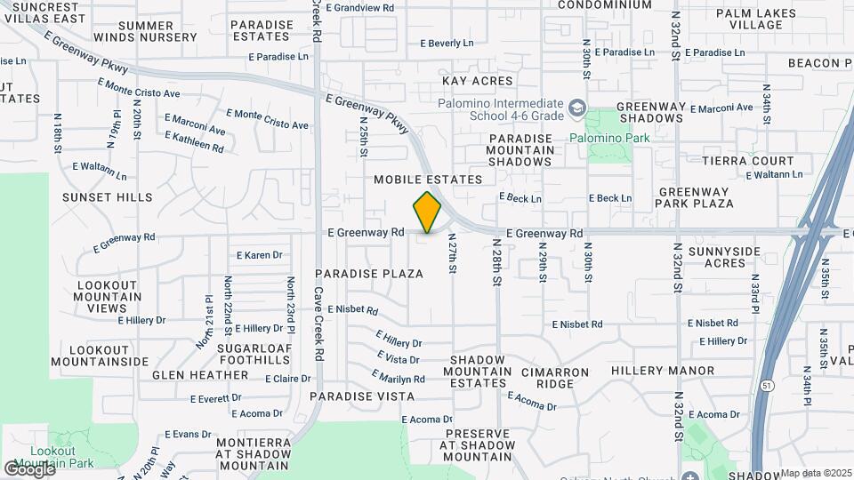 2621 E Greenway Rd Mapa y Detalles de la Ubicación
