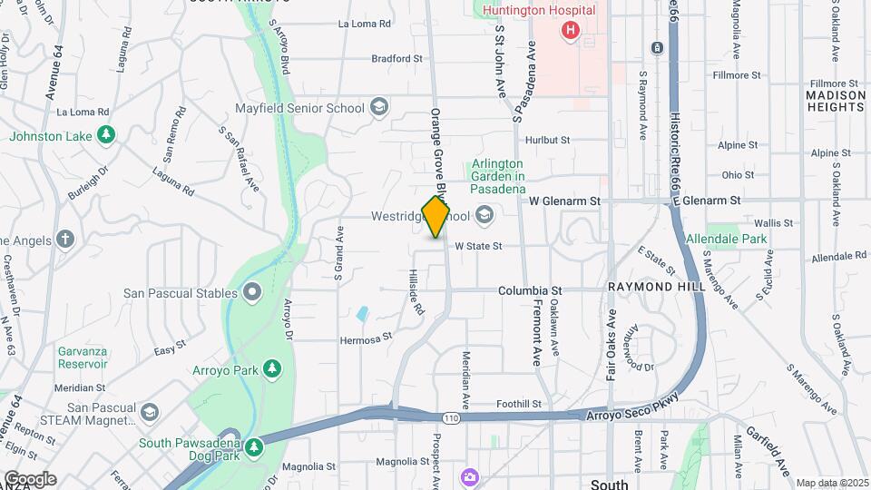 1167 Orange Grove Blvd Map and Location Details