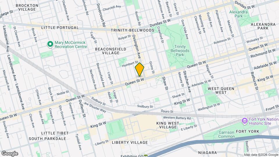 1024 Queen St W Map and Location Details