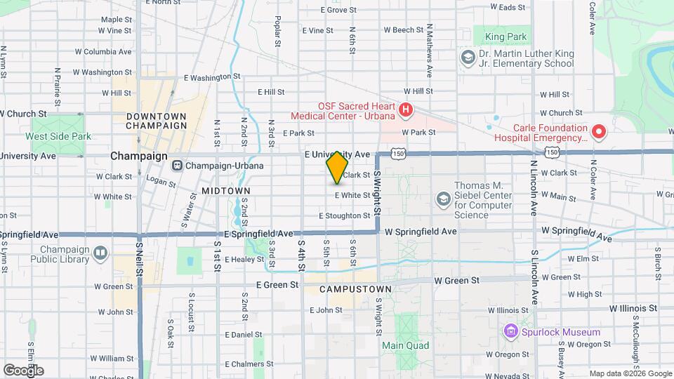 506 E White St Map and Location Details