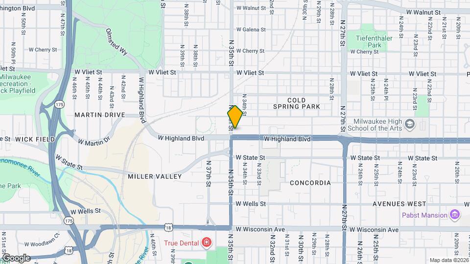 3424 W Highland Blvd Map and Location Details