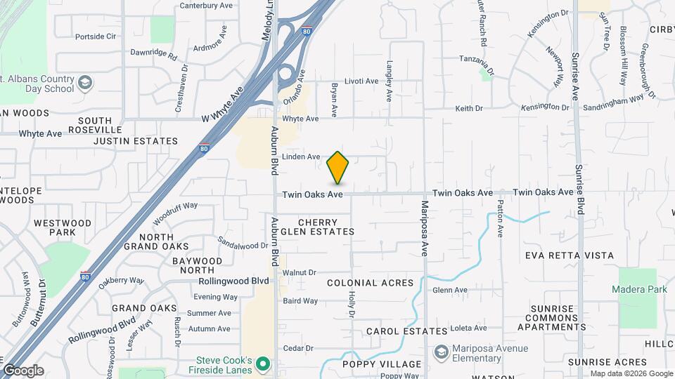 7585 Twin Oaks Ave Map and Location Details