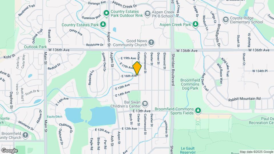 1599 Cedar St Map and Location Details