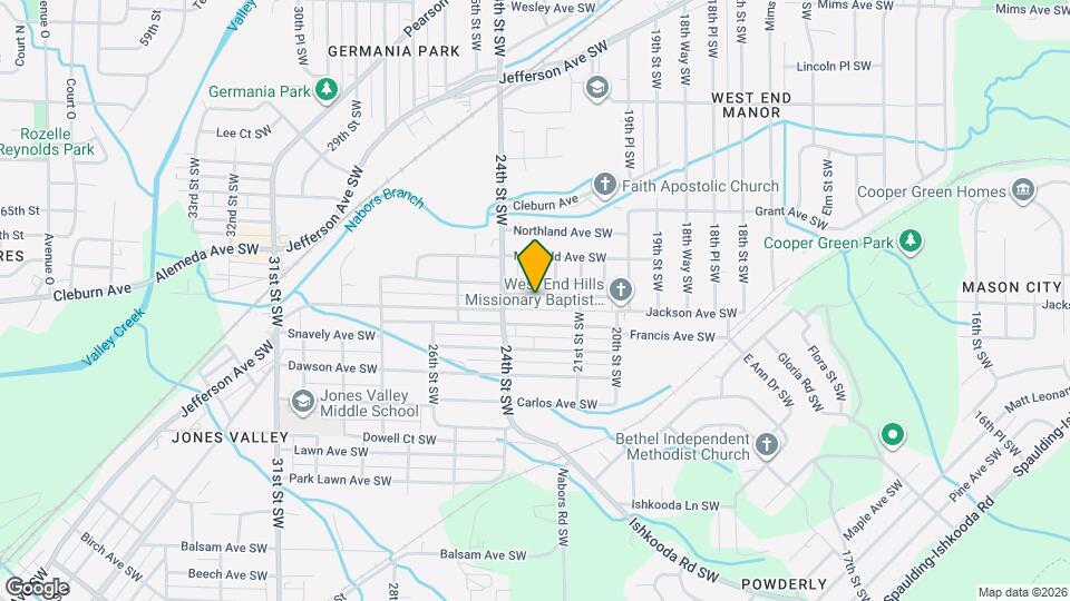 2205 Powderly Ave SW Mapa y Detalles de la Ubicación