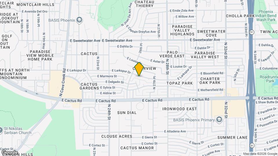 2607 E Larkspur Dr Map and Location Details