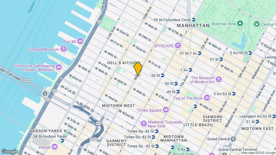 358 W 48th St Map and Location Details