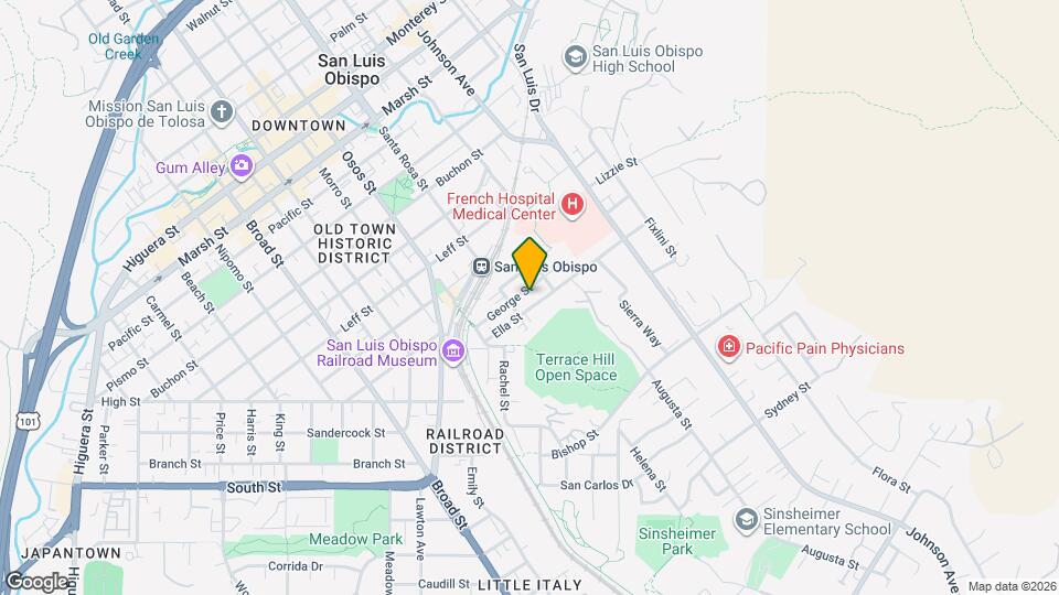 1127 George St Map and Location Details