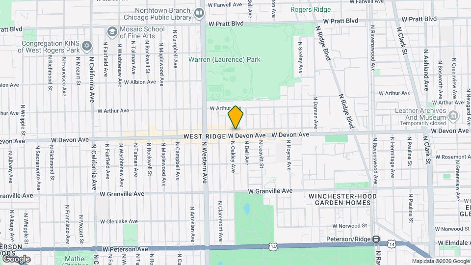 6401-6407 N Oakley Ave Map and Location Details