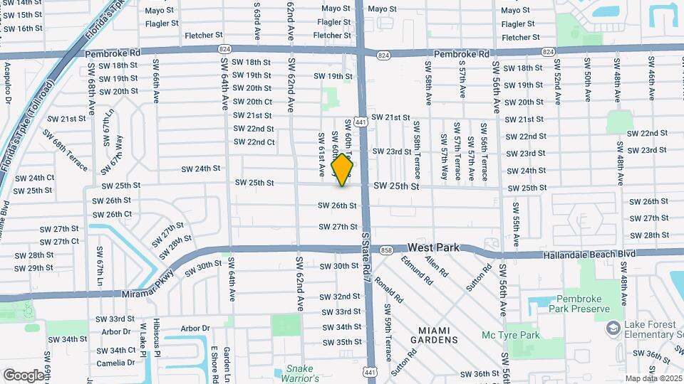 6032 SW 25th St Map and Location Details