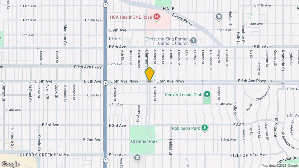4500 E 6th Ave Map and Location Details
