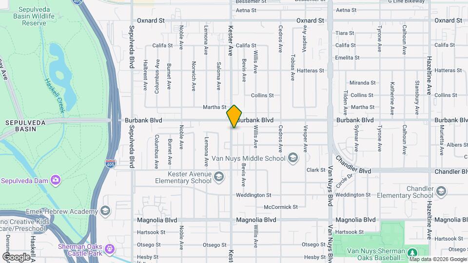 5534 1/2 Kester Ave, Unit 5534 1/2 Map and Location Details