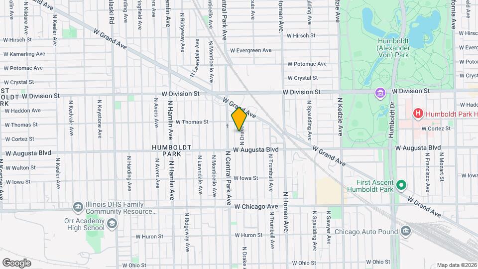 1034 N Drake Ave, Unit 1 Map and Location Details