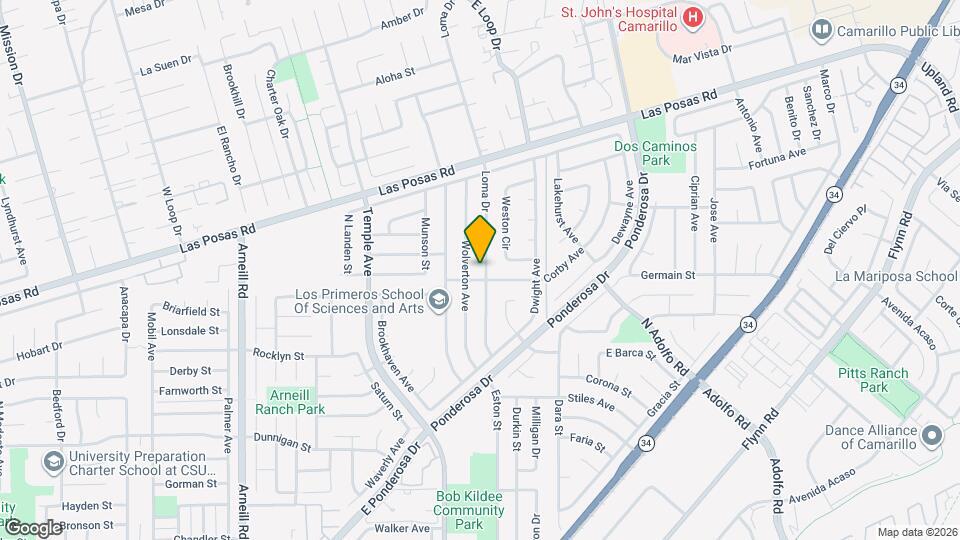 1727 Loma Dr Map and Location Details