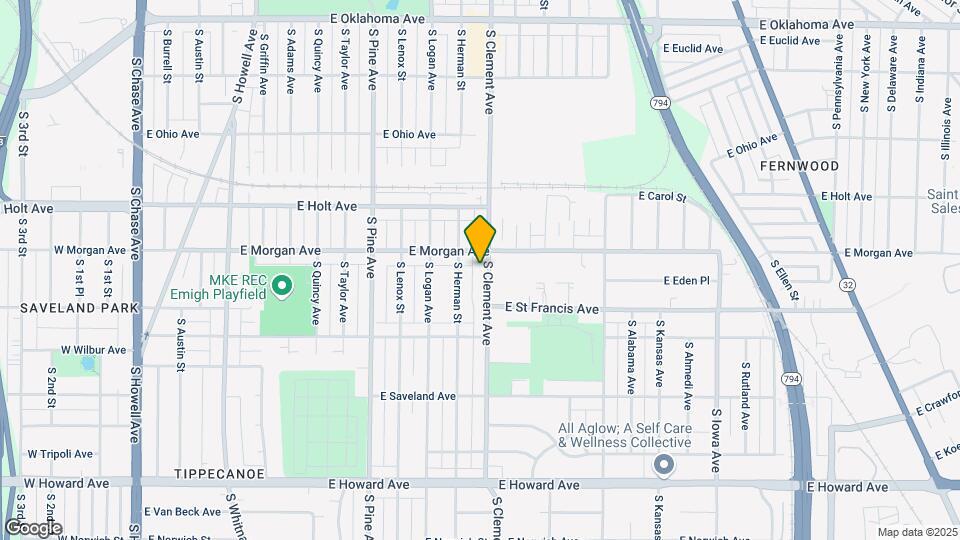 3523 S Clement Ave, Unit 3523 Upper Map and Location Details