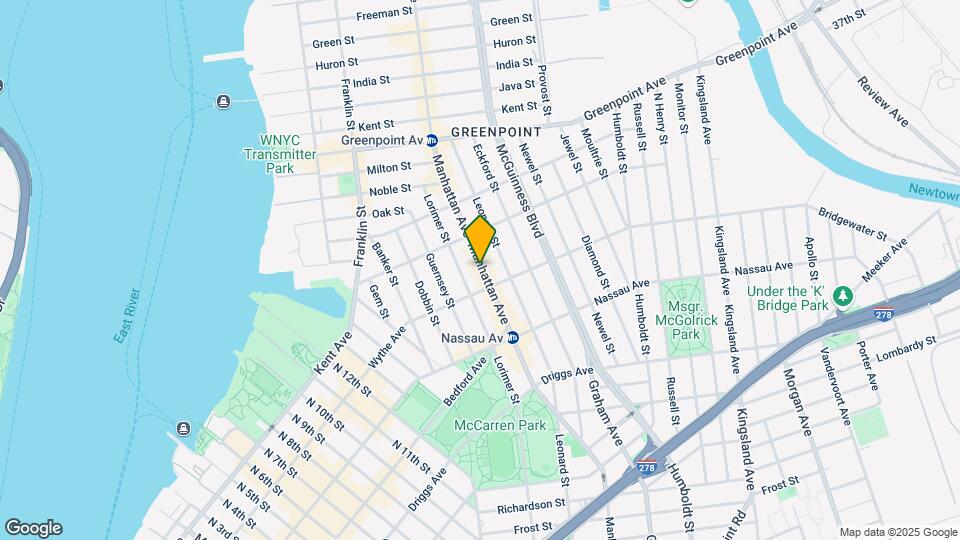 727 Manhattan Ave Map and Location Details