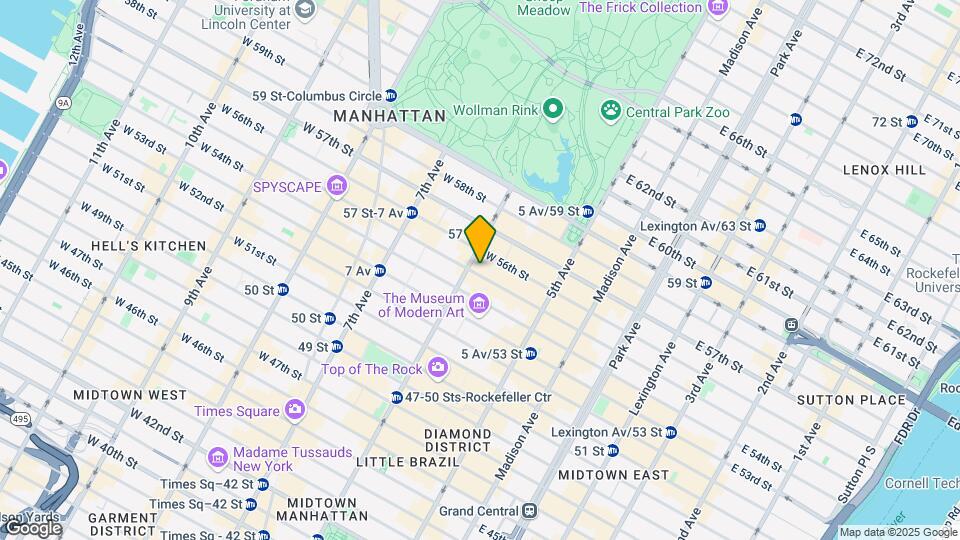 77 W 55th St Map and Location Details