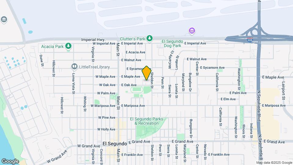 409 E Oak Ave Mapa y Detalles de la Ubicación
