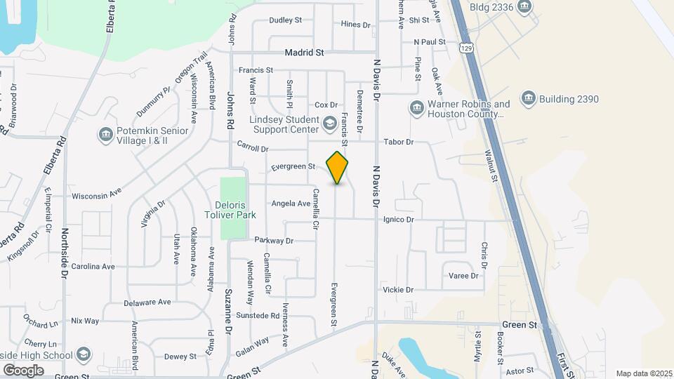 214 Evergreen St Mapa y Detalles de la Ubicación