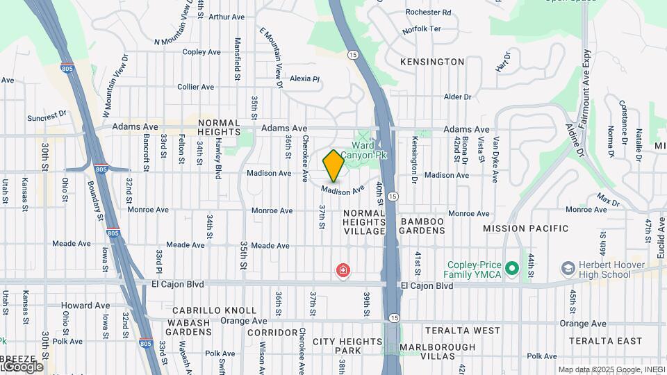 3734 Madison Ave Map and Location Details